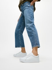 FitFlop Rally Crystal Trim Leather Sneakers - Image 1 of 4