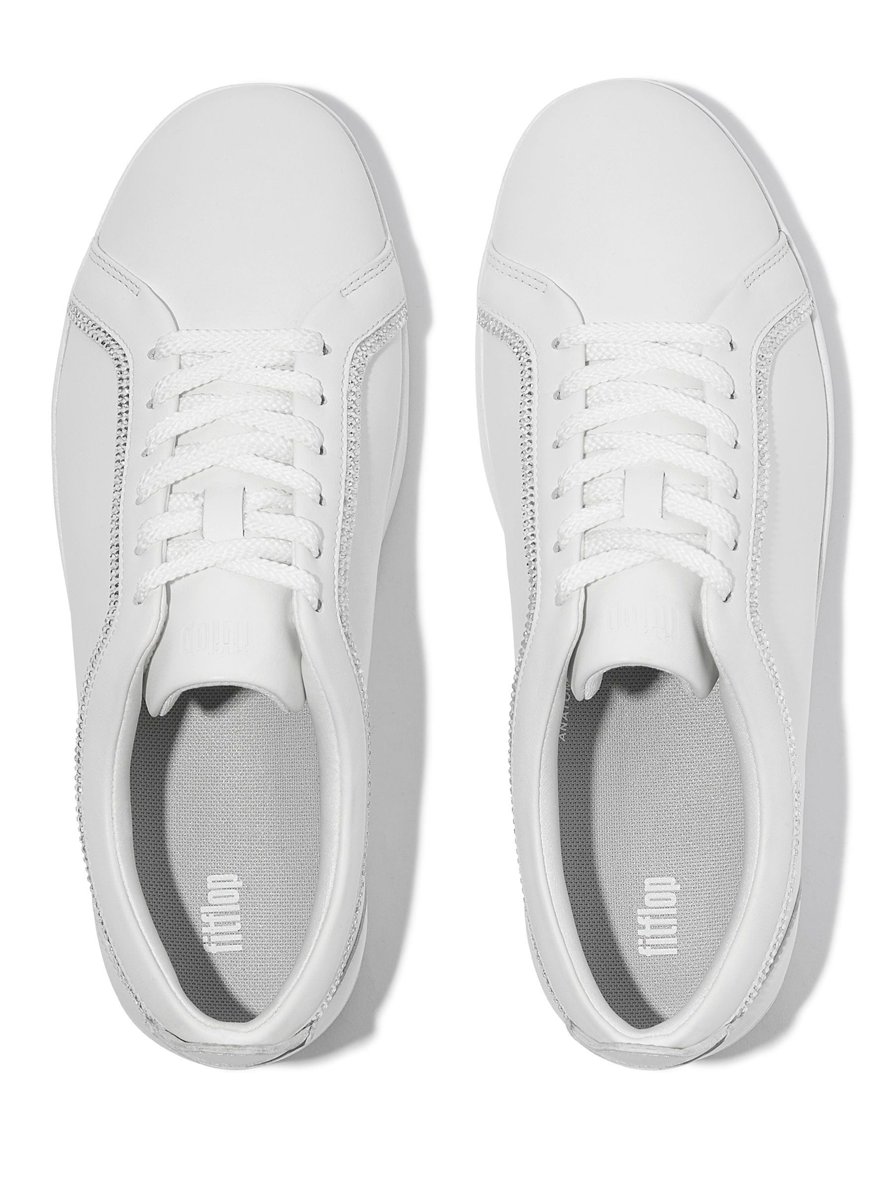 Buy FitFlop White Rally Crystal Trim Leather Sneakers from Next