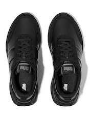 أسود - FitFlop F-Mode Flow Sequin Suede Leather Flatform Sneakers - صورة 3 من 11