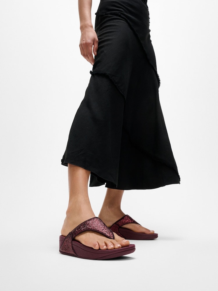 FitFlop Lulu Crinkled Shimmer Toe Post Sandals - Image 1 of 5