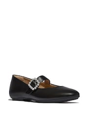 FitFlop Delicato Crystal Buckle Leather Mary Janes Shoes - Image 3 of 5