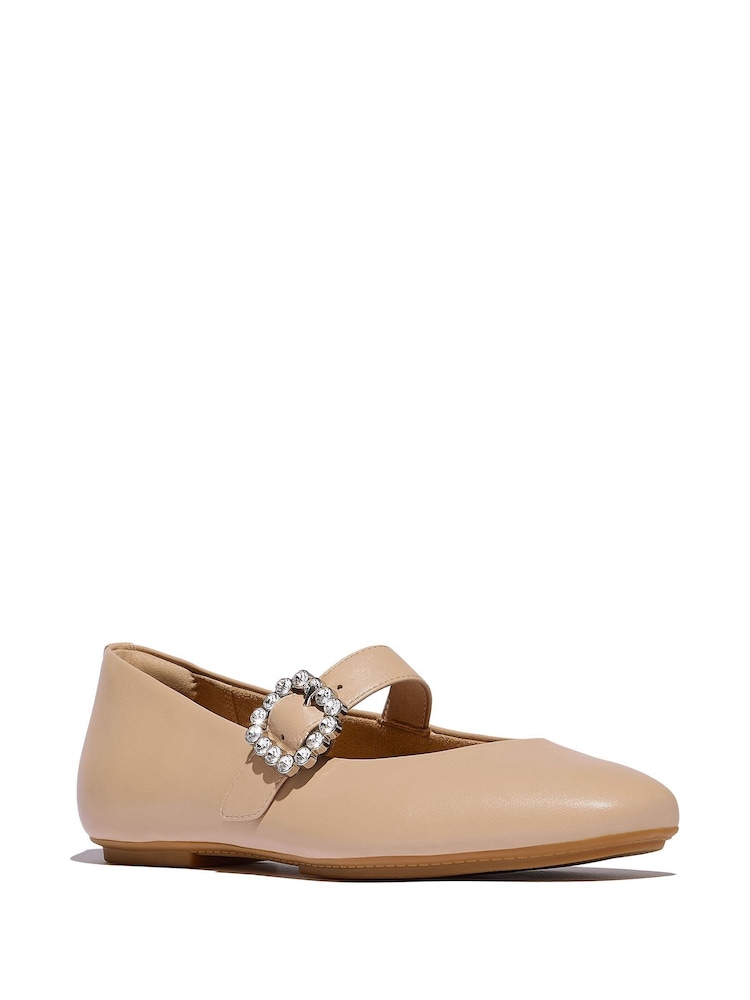 FitFlop Delicato Crystal Buckle Leather Mary Janes Shoes - Image 2 of 5