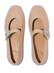 FitFlop Delicato Crystal Buckle Leather Mary Janes Shoes - Image 3 of 5