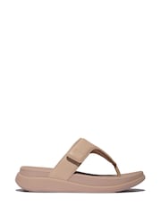 FitFlop Cream Go Adjustable Flatform Toe-Post Sandals - Image 1 of 4