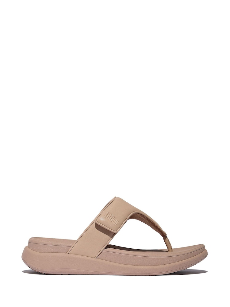 FitFlop Cream Go Adjustable Flatform Toe-Post Sandals - Image 1 of 4