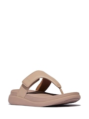 FitFlop Cream Go Adjustable Flatform Toe-Post Sandals - Image 2 of 4