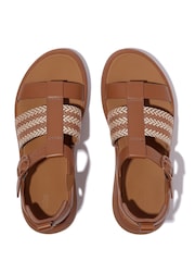 FitFlop F-Mode V-Weave Leather Fisherman Black Sandals - Image 4 of 5