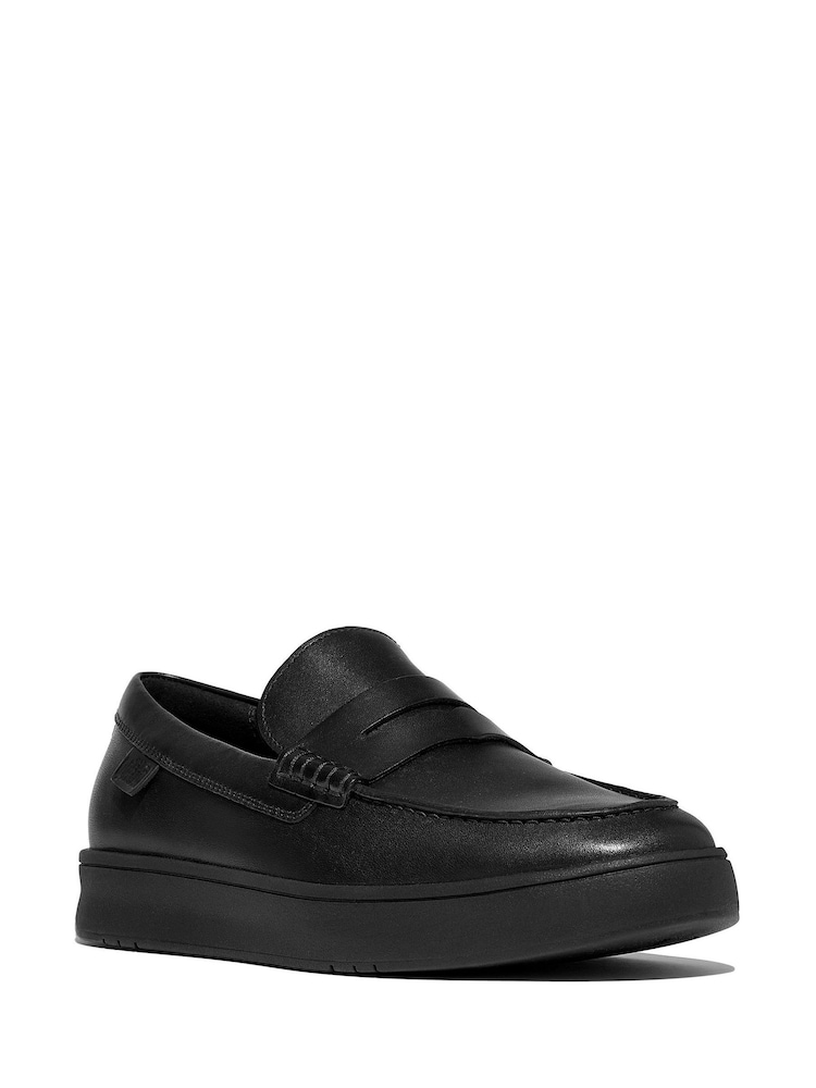 FitFlop Mens Rally Leather Penny Black Loafers - Image 2 of 4
