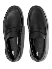 FitFlop Mens Rally Leather Penny Black Loafers - Image 3 of 4