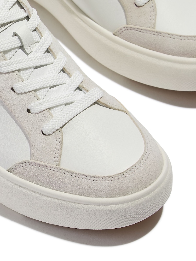 FitFlop Leopard Print Backtab Leather Suede White Sneakers - Image 5 of 5 FitFlop Leopard Print Backtab Leather Suede White Sneakers - Image 5 of 5