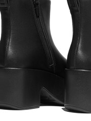 FitFlop Platforms Leather Heeled Ankle Black Boots - Image 5 of 7