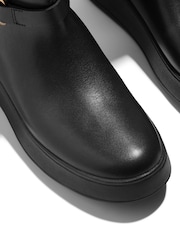 FitFlop F-Mode Square Ring Leather Flatform Tall Black Boots - Image 5 of 5