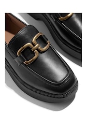 FitFlop F-Luma Square Chain Leather Demi Wedge Loafers - Image 4 of 5