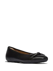 FitFlop Delicato Glitz Bow Leather Ballet Black Flats - Image 3 of 5