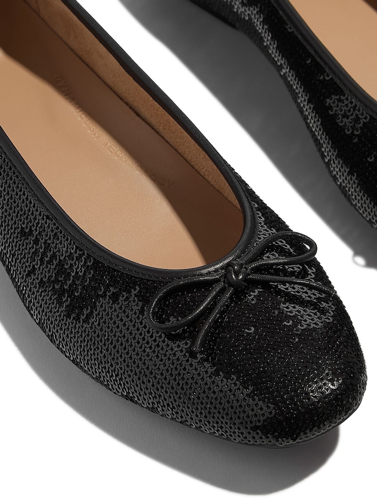 FitFlop Delicato Bow Sequin Ballet Flats - Image 7 of 7
