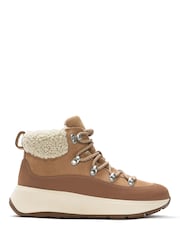FitFlop F-Mode Teddy Collar Warm Suede Lace Up Boots - Image 1 of 9