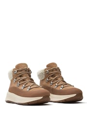 FitFlop F-Mode Teddy Collar Warm Suede Lace Up Boots - Image 3 of 9