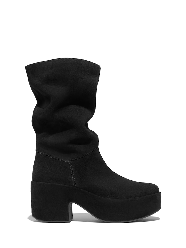 FitFlop Platforms Slouch Suede Heeled Short Boots - Image 2 of 6