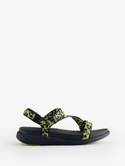 FitFlop Go Leopard Print Adjust Webbing Z-Strap Brown Sandals - Image 1 of 1