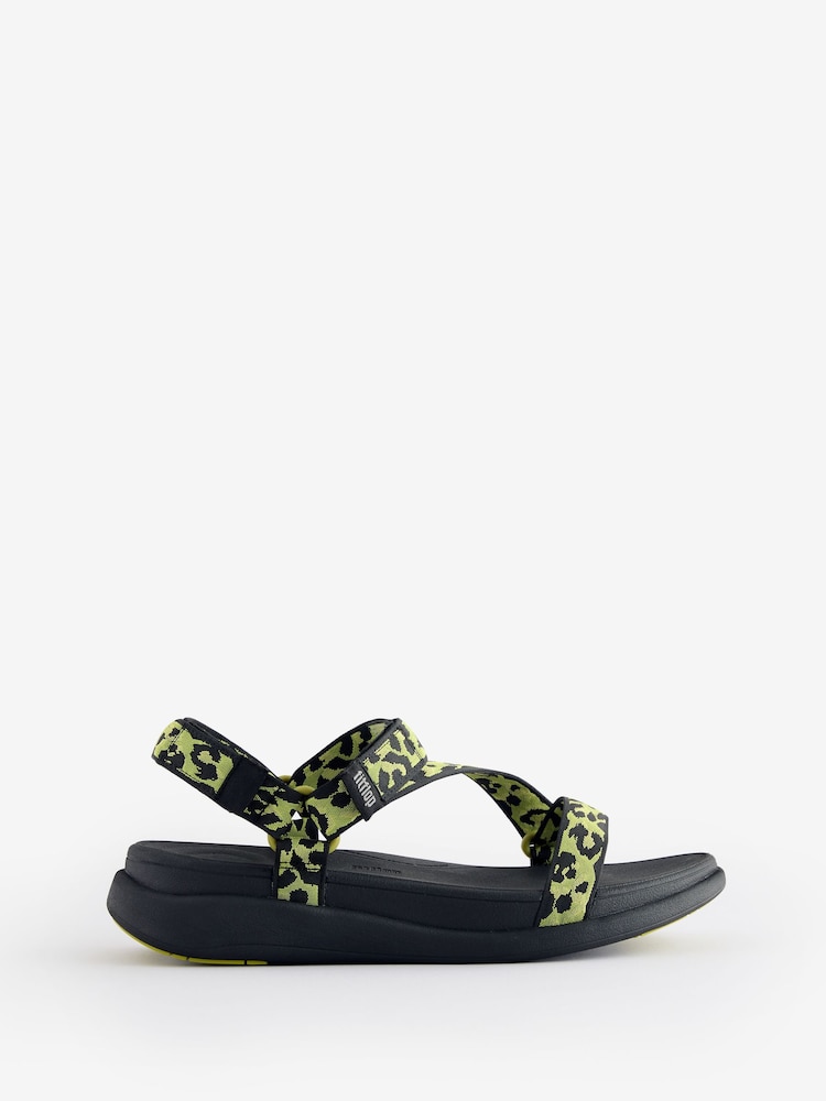 FitFlop Go Leopard Print Adjust Webbing Z-Strap Brown Sandals - Image 1 of 1