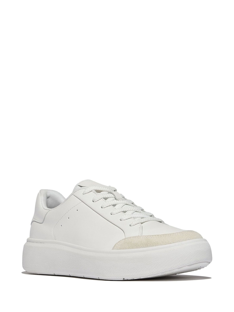 FitFlop Rtg Leather Suede White Sneakers - Image 2 of 4
