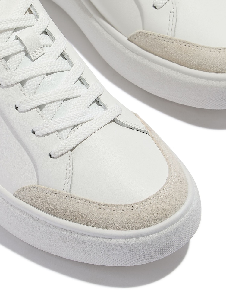 FitFlop Rtg Leather Suede White Sneakers - Image 4 of 4