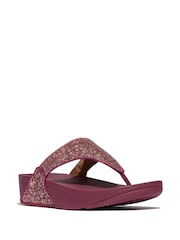FitFlop Cream Lulu Multi Tonal Glitter Toe Post Sandals - Image 3 of 5