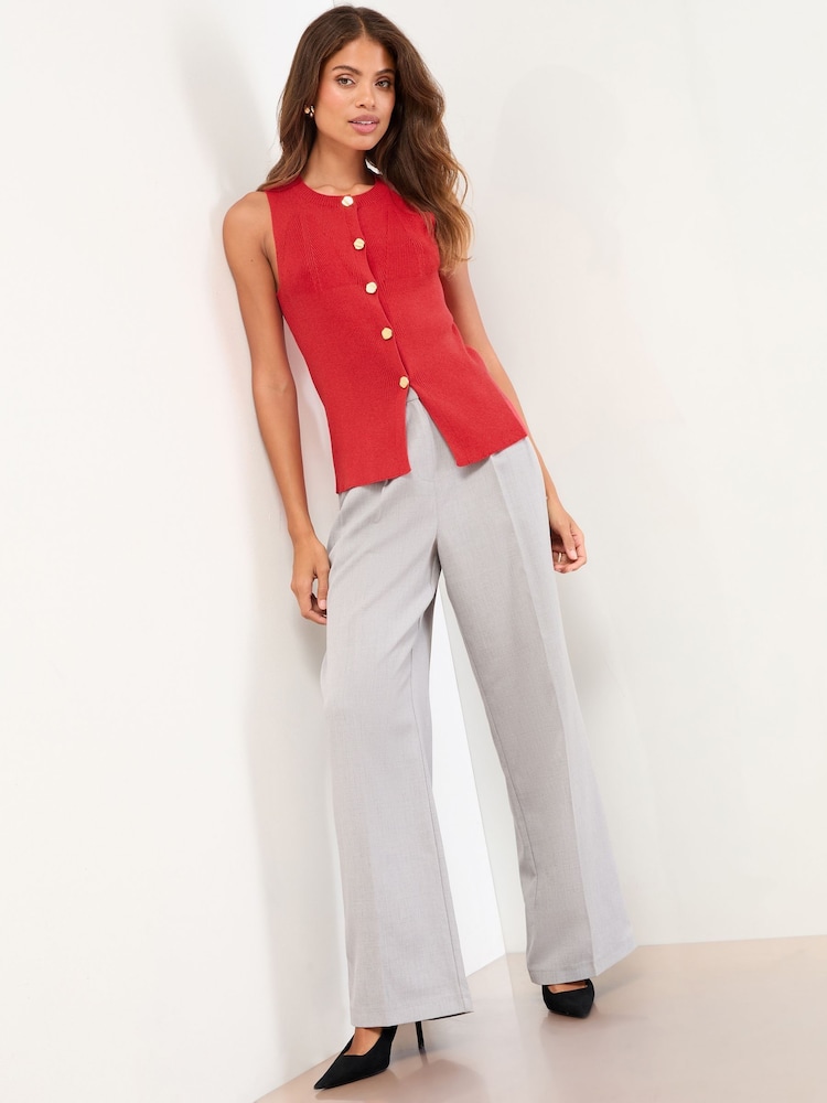Rot - Lipsy Longline Knitted Sleeveless Waistcoat - Bild 2 von 5