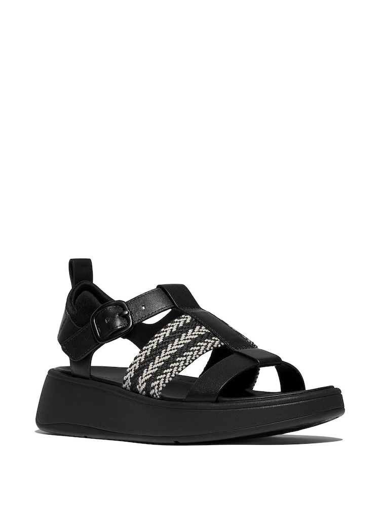 Preto - Sandália FitFlop F-Mode V-Weave de Couro Fisherman Preta - Imagem 2 de 4