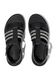 Preto - Sandália FitFlop F-Mode V-Weave de Couro Fisherman Preta - Imagem 3 de 4
