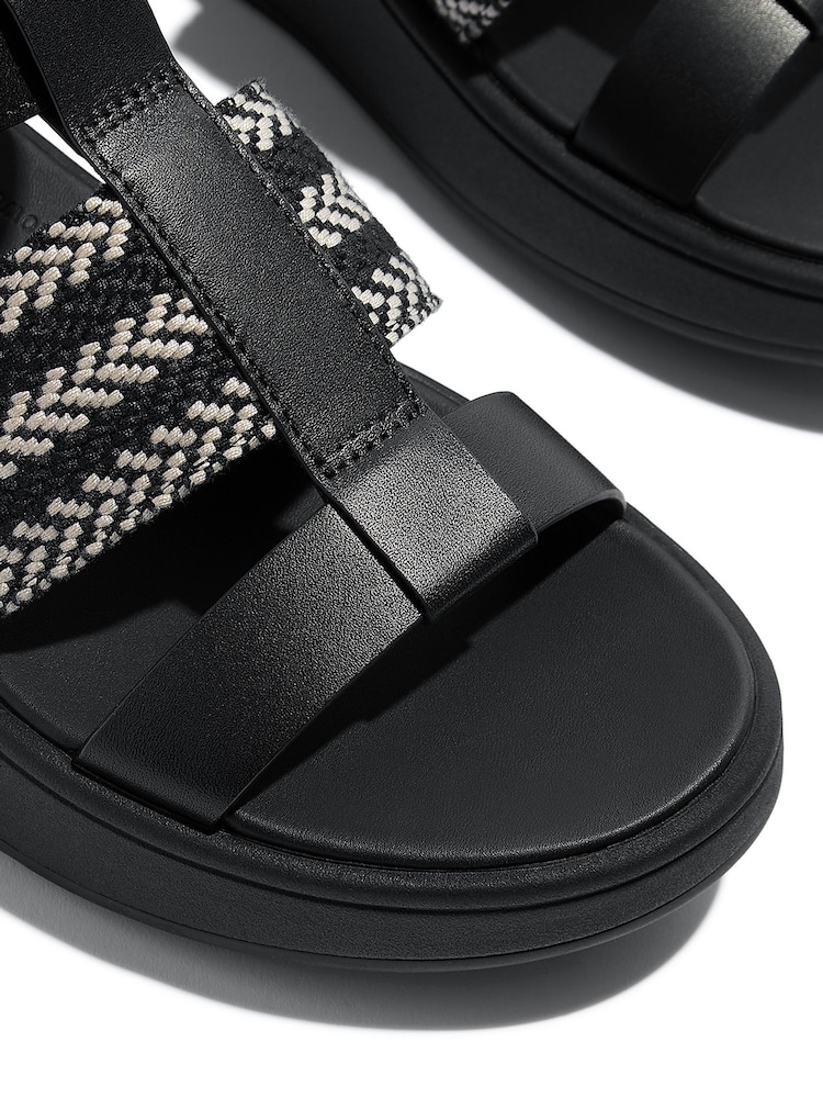 Preto - Sandália FitFlop F-Mode V-Weave de Couro Fisherman Preta - Imagem 4 de 4