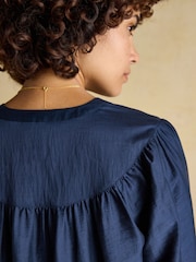 Joules Rose Navy Pop Over Blouse - Image 6 of 7