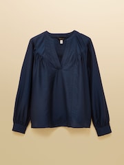Joules Rose Navy Pop Over Blouse - Image 7 of 7