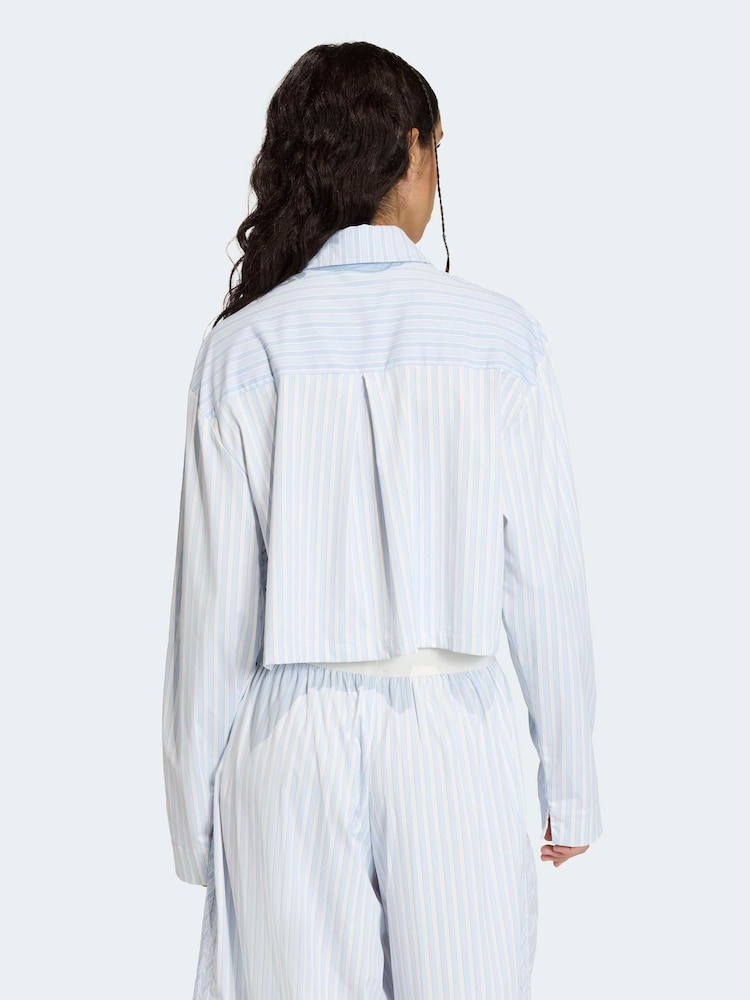 adidas originals Blue Poplin Shirt - Image 2 of 5
