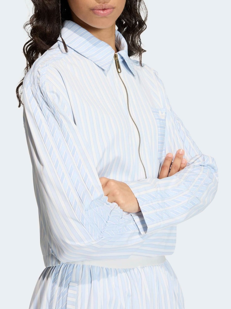 adidas originals Blue Poplin Shirt - Image 5 of 5