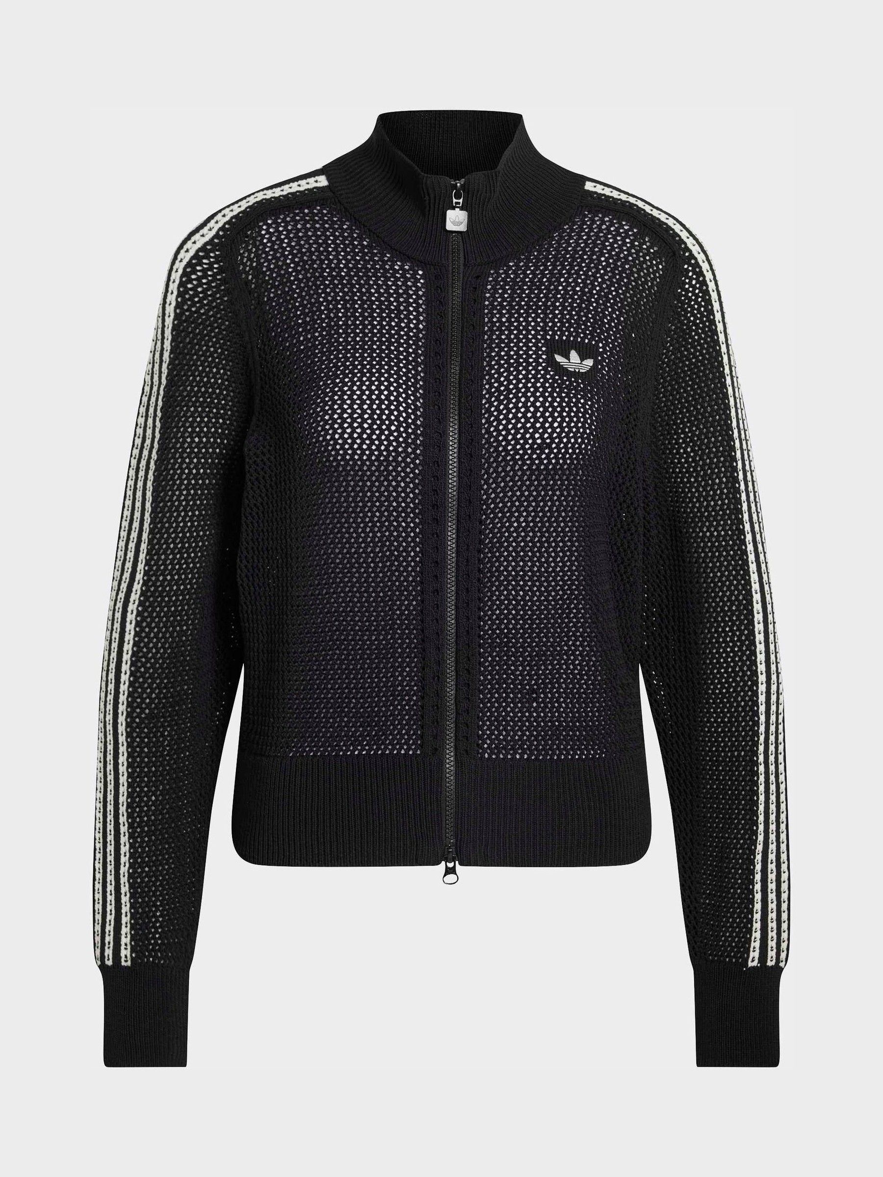 Buy adidas Originals Black Knitted Crochet Firebird Track Top from