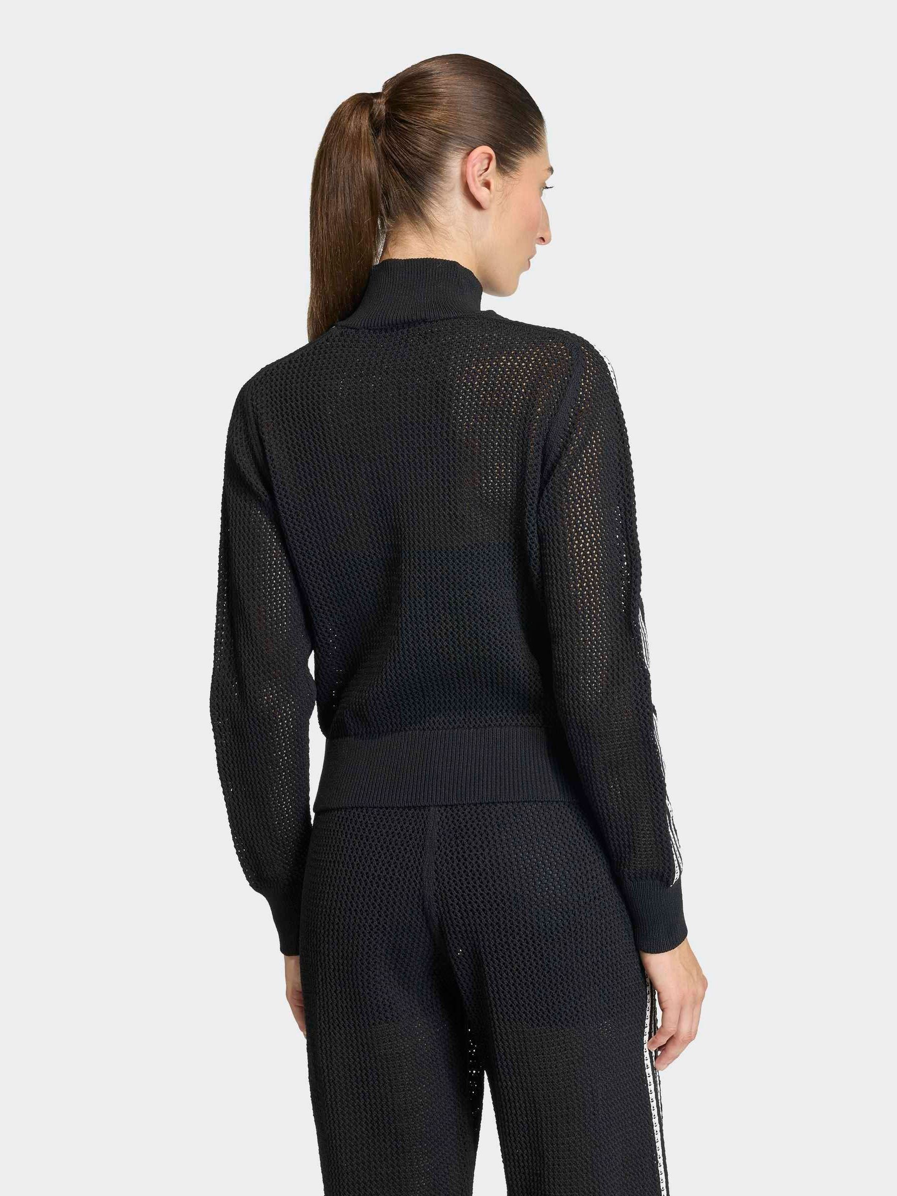 Buy adidas Originals Black Knitted Crochet Firebird Track Top from