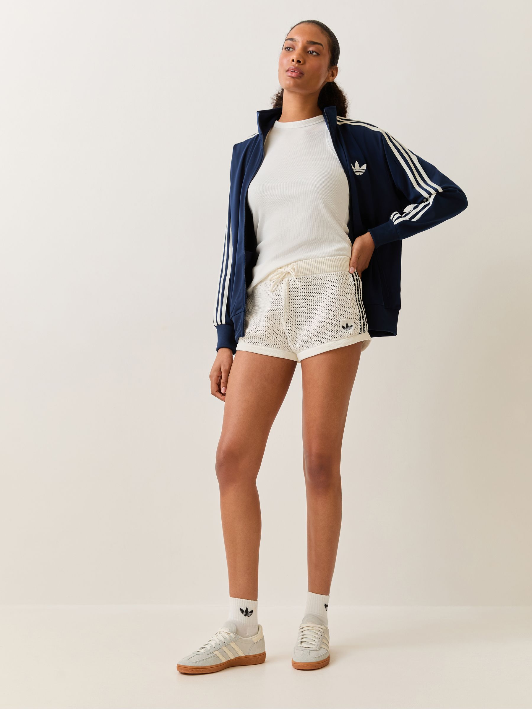 Buy adidas Originals White Crochet Shorts from Next USA