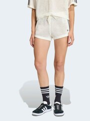 adidas Originals White Crochet Shorts - Image 1 of 1