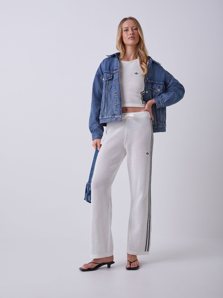 adidas Originals White Crochet Knit Top - Image 2 of 5