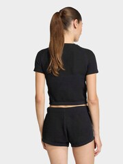 adidas Originals Black Crochet Knit T-Shirt - Image 2 of 5