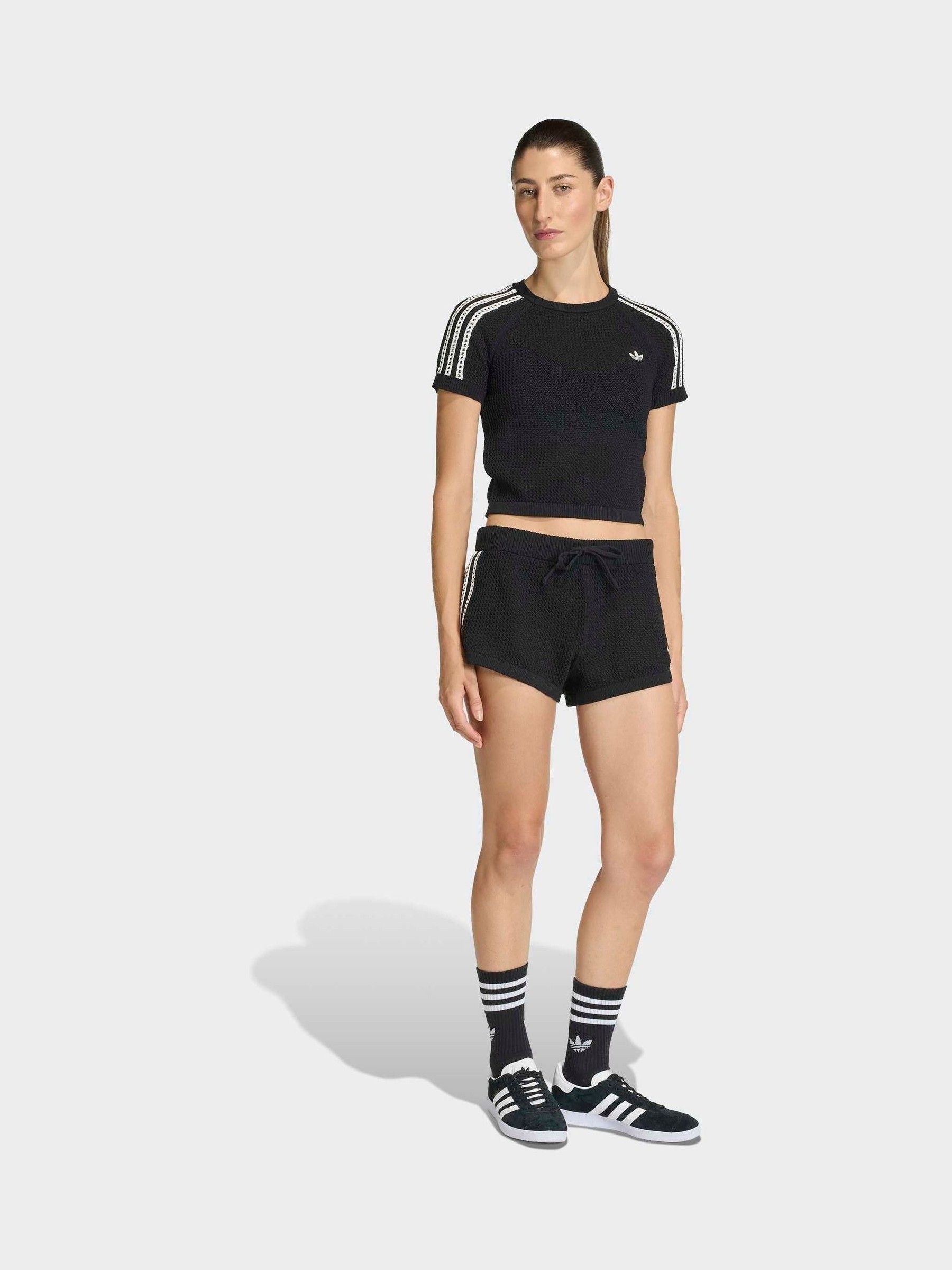 Buy adidas Originals Black Crochet Knit T-Shirt from Next USA