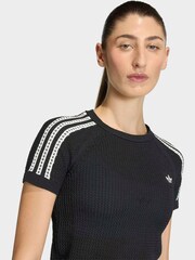 adidas Originals Black Crochet Knit T-Shirt - Image 4 of 5