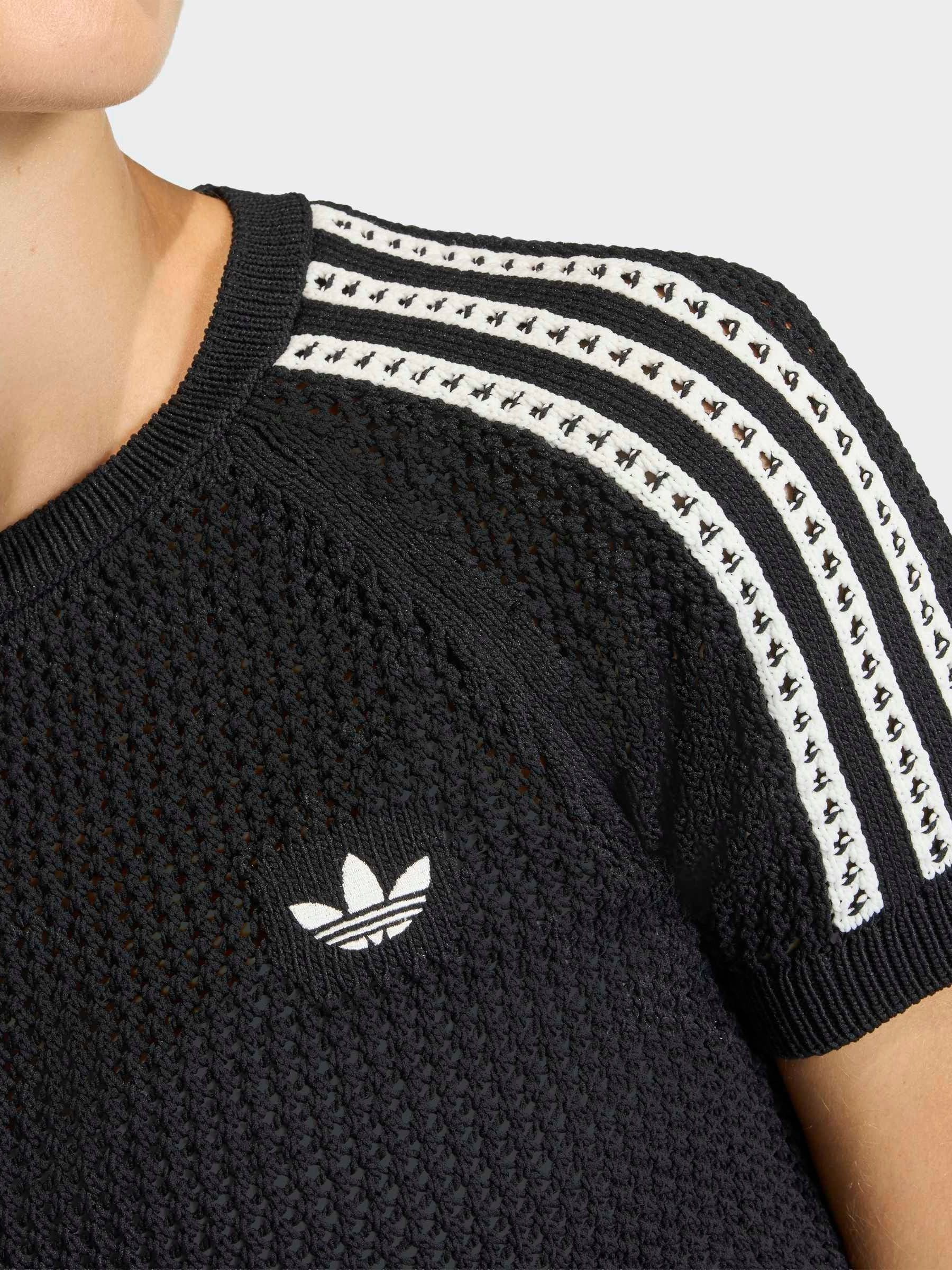 Buy adidas Originals Black Crochet Knit T-Shirt from Next USA