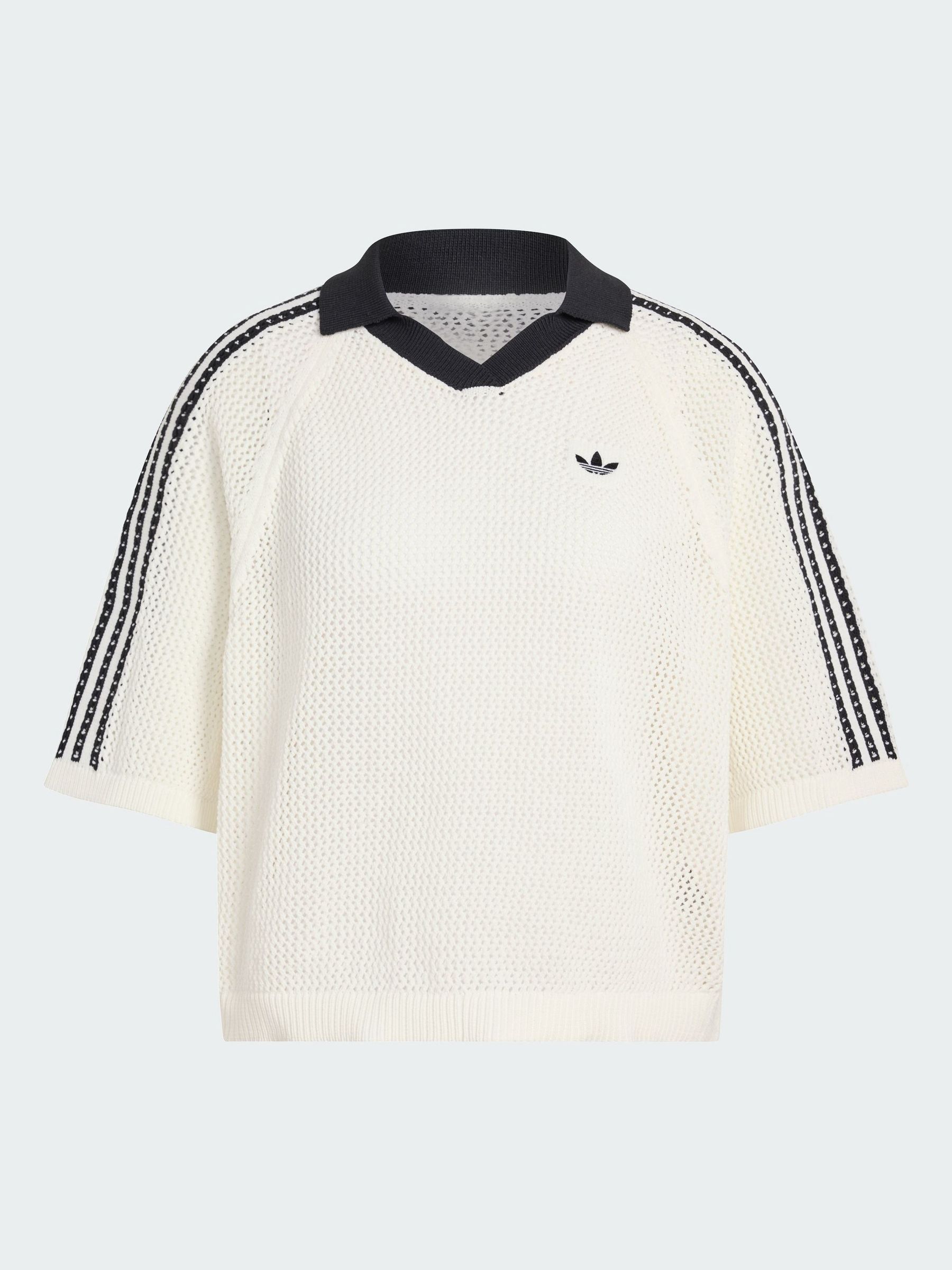 Buy adidas originals White Knitted Crochet Polo Shirt from Next USA