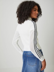 Hvid - adidas Originals Strikket Hæklet Firebird Træningstop - Billede 4 af 9