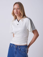 Hvit - adidas originals Rouched Football Inspired T-Shirt - Bilde 1 av 5
