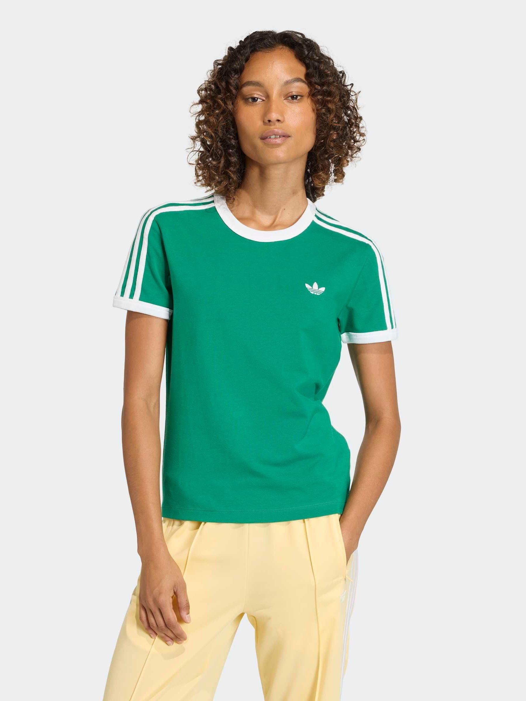 Buy adidas Originals Green 3-Stripes Slim T-Shirt from Next USA