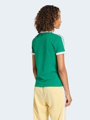 Verde - Camiseta Slim Adidas Original 3-Stripes - Imagem 2 de 6