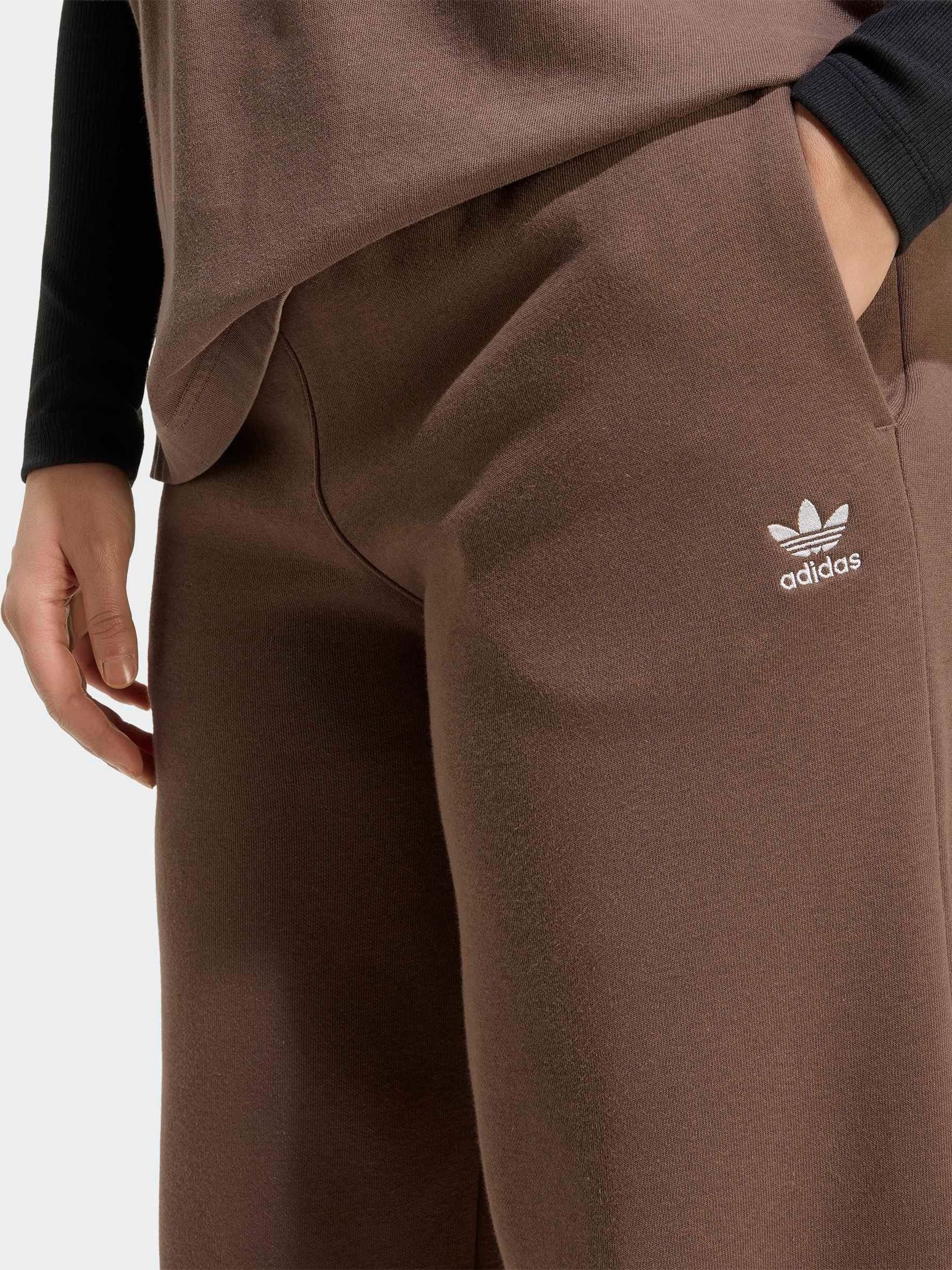 Buy adidas Originals Brown Essentials Wide Leg Pant Fleece from